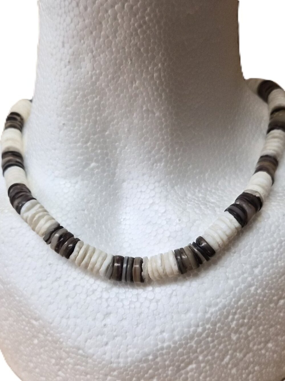 VTG Shell Heishi Necklace Southwestern Boho Nautical Organic Unisex Natural Beac